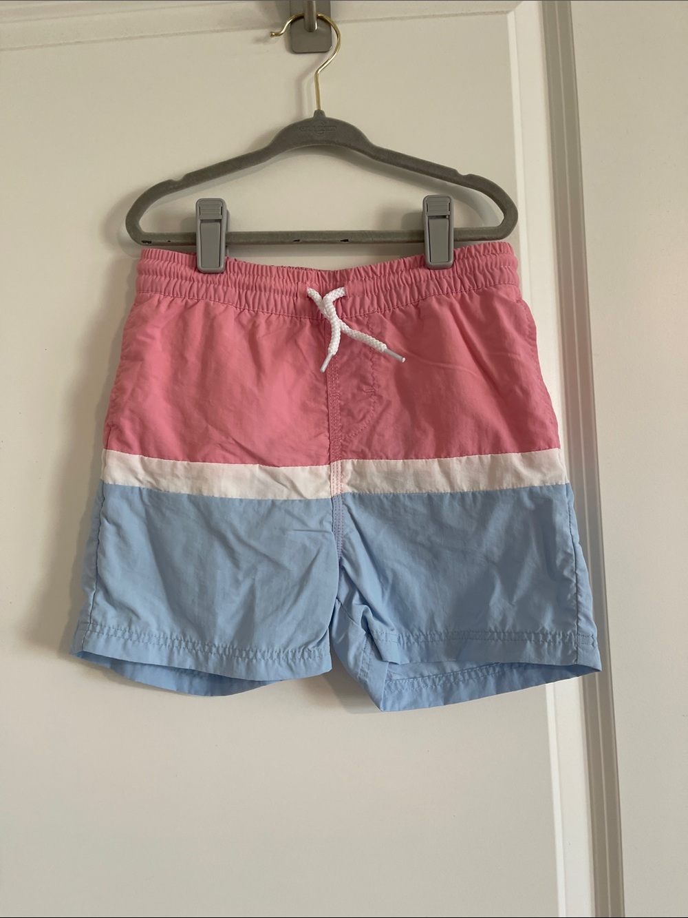 The Beaufort Bonnet Company Pink and White Swim Trunks
